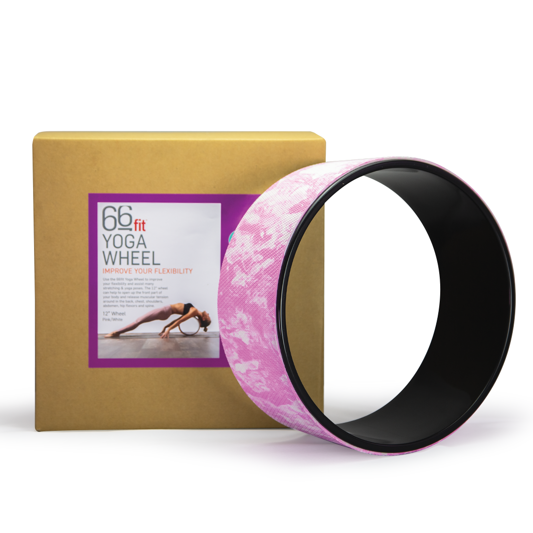 66fit Yoga Back Wheel - Pink White 12&quot;