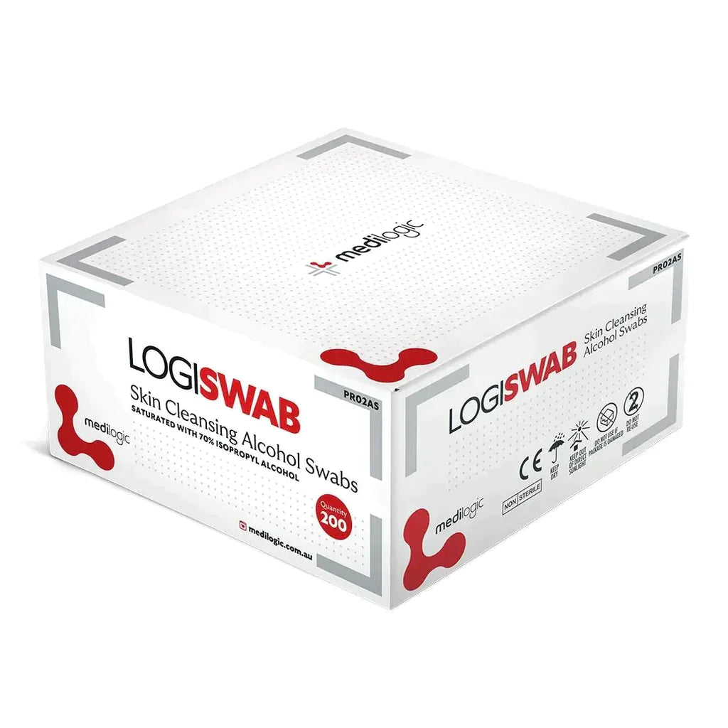 LOGISWAB Skin Cleaning Alcohol Swabs – Box 200