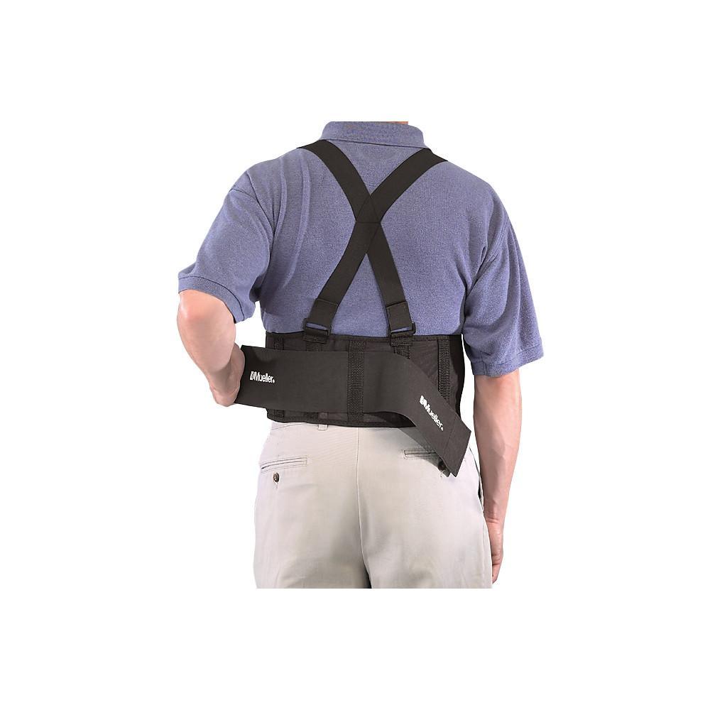 Mueller Back Support With Suspenders - Black